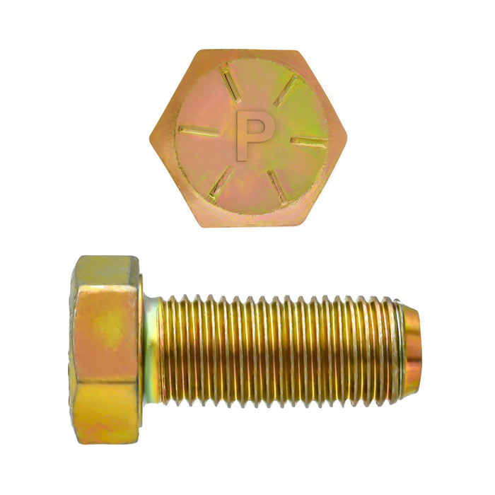 H. Paulin 080-536 Paulin 7/16"-20 x 1-1/4" Hex Head Cap Screws Grade 8 UNF Zinc-Yellow FT 50 Pcs
