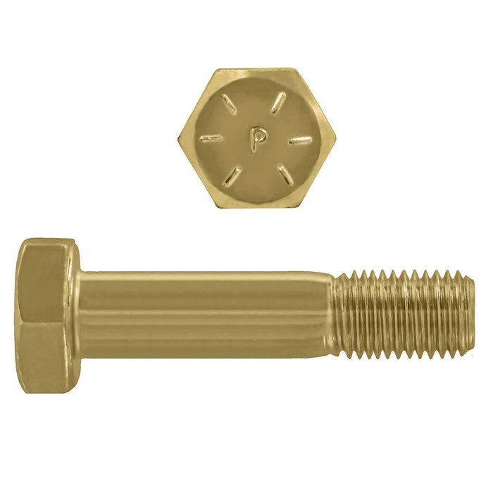 H. Paulin 079-814 Paulin 1"-8 x 5-1/2" Hex Head Cap Screws Grade 8 UNC Zinc-Yellow PT 10 Pcs