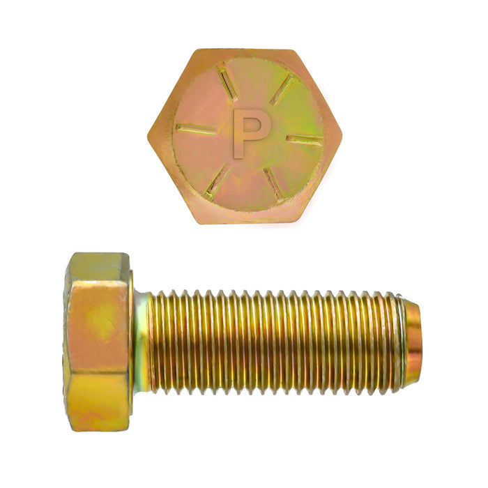 H. Paulin (680) 080-489 Paulin 3/8"-24 x 1" Hex Head Cap Screws Grade 8 UNF Zinc-Yellow FT 100 Pcs