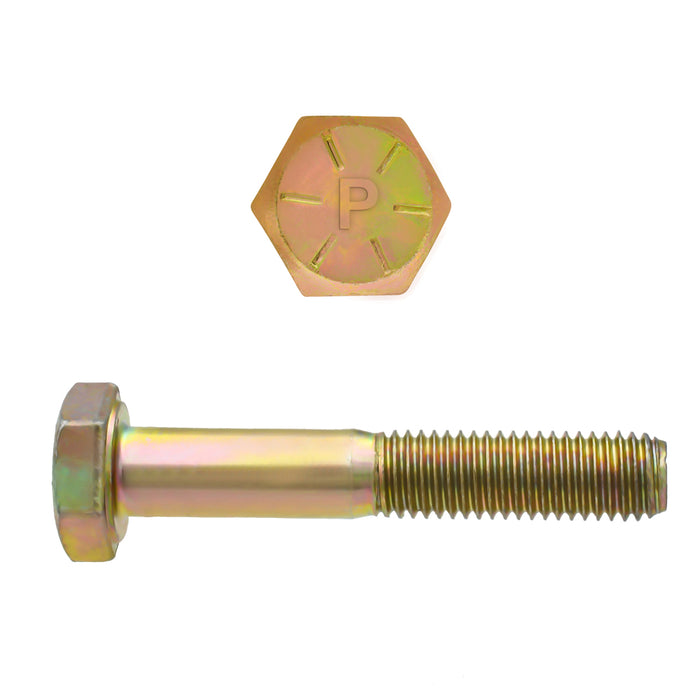 H. Paulin 080-451 Paulin 5/16"-24 x 2" Hex Head Cap Screws Grade 8 UNF Zinc-Yellow PT 100 Pcs