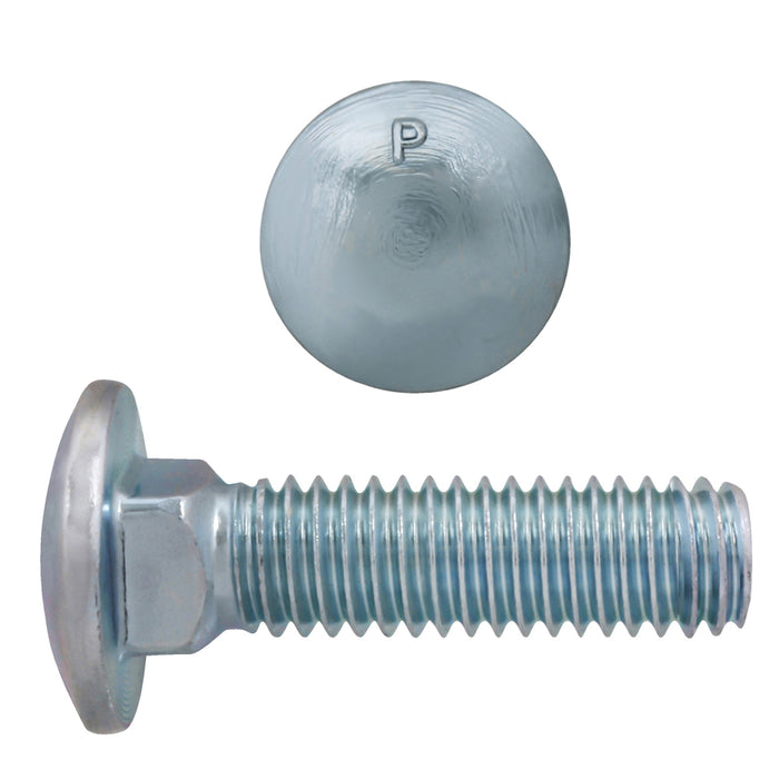 H. Paulin (680) B129-586 Paulin 1/2"-13 x 2" Carriage Bolts Zinc Grade 2 UNC FT 250 Pcs