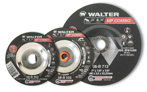 Walter 08B710 HP DEPRESSED CENTER GRINDING WHEEL 7" X 1/4" X 7/8" TYPE 27 PK 25