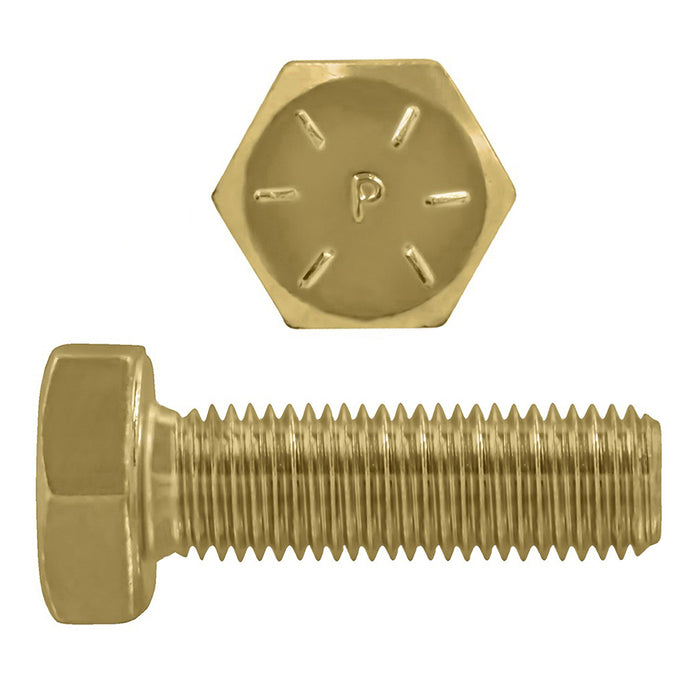 H. Paulin B079-764 Paulin 7/8"-9 x 2-1/2" Hex Head Cap Screws Grade 8 UNC Zinc-Yellow FT 65 Pcs