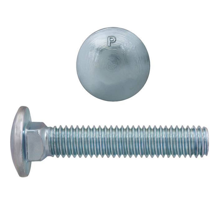H. Paulin 129-545 Paulin 7/16"-14 x 3" Carriage Bolts Zinc Grade 2 UNC FT 50 Pcs