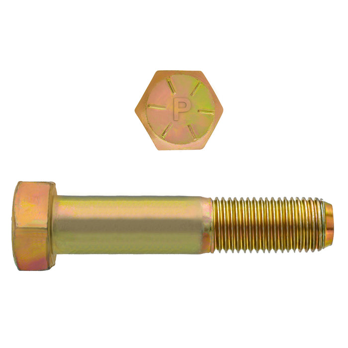 H. Paulin 080-636 Paulin 9/16"-18 x 3-1/2" Hex Head Cap Screws Grade 8 UNF Zinc-Yellow PT 25 Pcs