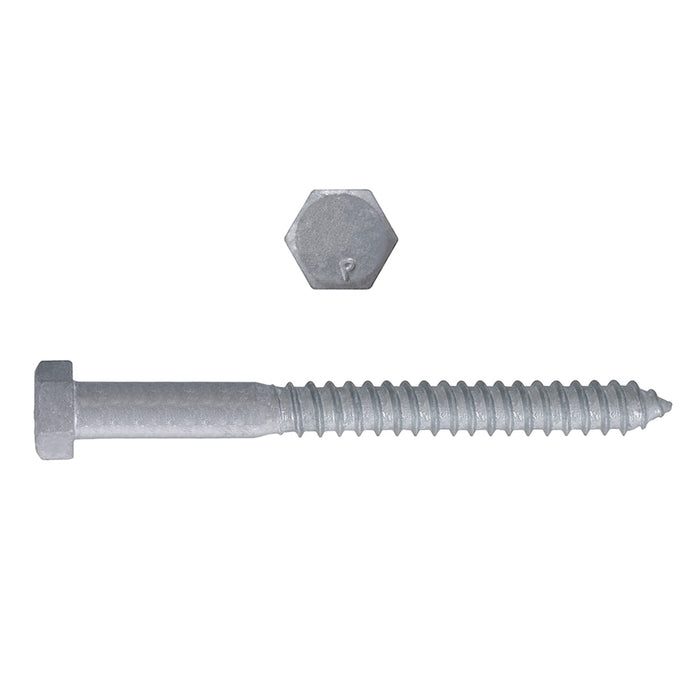 H. Paulin 854-320 Paulin 1/4" x 3" Hex Lag Bolts Steel Galvanized 100 pcs