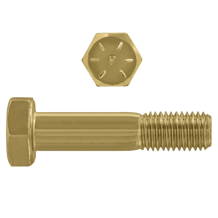 H. Paulin (680) B079-683 Paulin 5/8"-11 x 4" Hex Head Cap Screws Grade 8 UNC Zinc-Yellow PT 90 Pcs