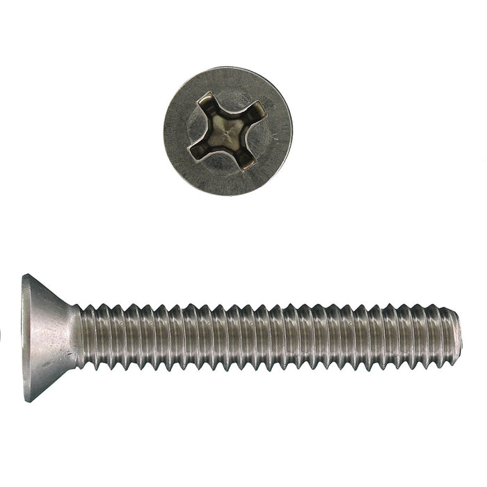 H. Paulin (680) 5111-309 Paulin 1/4"-20 X 1" Flat Phillips Head Machine Screws 18.8 Stainless Steel 100pcs