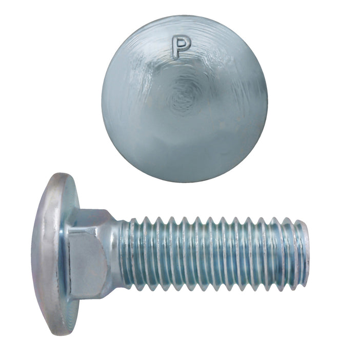 H. Paulin (680) B129-534 Paulin 7/16"-14 x 1" Carriage Bolts Zinc Grade 2 UNC FT 550 Pcs