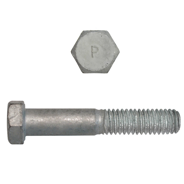 H. Paulin (680) 850-316 Paulin 1/4"-20 x 2" Hex Head Cap Screws Grade 2 UNC Galvanized PT 100 Pcs
