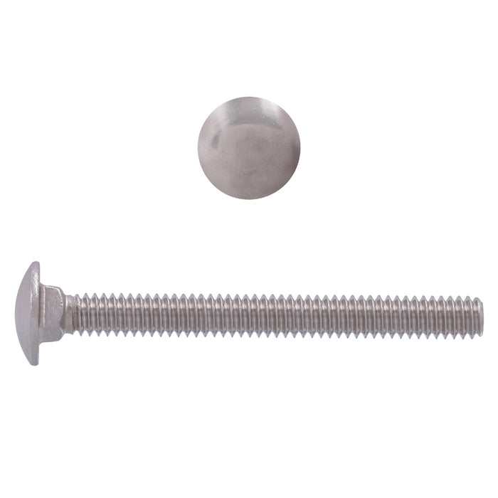 H. Paulin (680) 5002-318 Paulin 1/4"-20 x 2-1/2" Carriage Bolts 18.8 Stainless Steel UNC FT 50 Pcs