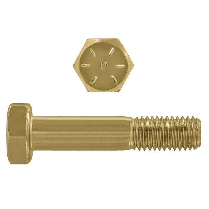 H. Paulin (680) 079-546 Paulin 7/16"-14 x 3-1/4" Hex Head Cap Screws Grade 8 UNC Zinc-Yellow PT 50 Pcs