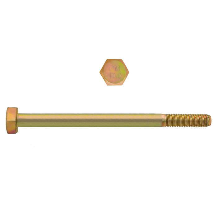 H. Paulin (680) 613-287 Paulin M6-1.00 x 80mm Metric Hex Head Cap Screws CL 10.9 Coarse Zinc-Yellow DIN931 PT 100 Pcs