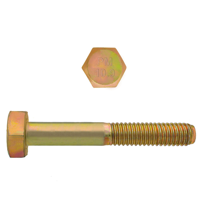 H. Paulin (680) 009-005 Paulin M6-1.00 x 40mm Metric Hex Head Cap Screws CL 10.9 Coarse Zinc-Yellow DIN931 PT 5 Pcs