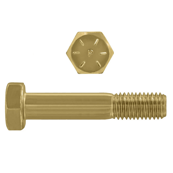 H. Paulin (680) 079-549 Paulin 7/16"-14 x 4" Hex Head Cap Screws Grade 8 UNC Zinc-Yellow PT 50 Pcs