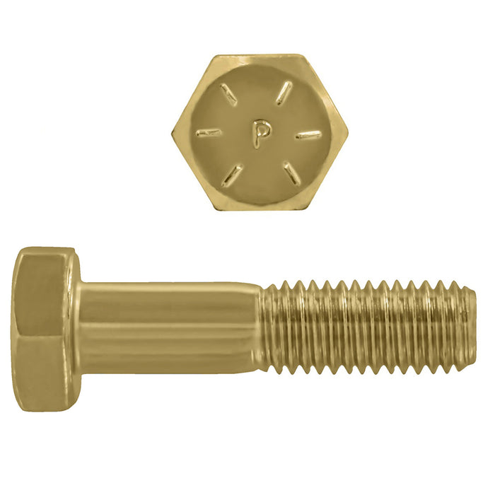 H. Paulin 009-046 Paulin 5/16"-18 x 2" Hex Head Cap Screws Grade 8 UNC Zinc-Yellow PT 2 Pcs