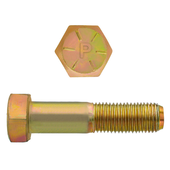 H. Paulin 080-547 Paulin 7/16"-20 x 3-1/2" Hex Head Cap Screws Grade 8 UNF Zinc-Yellow PT 50 Pcs