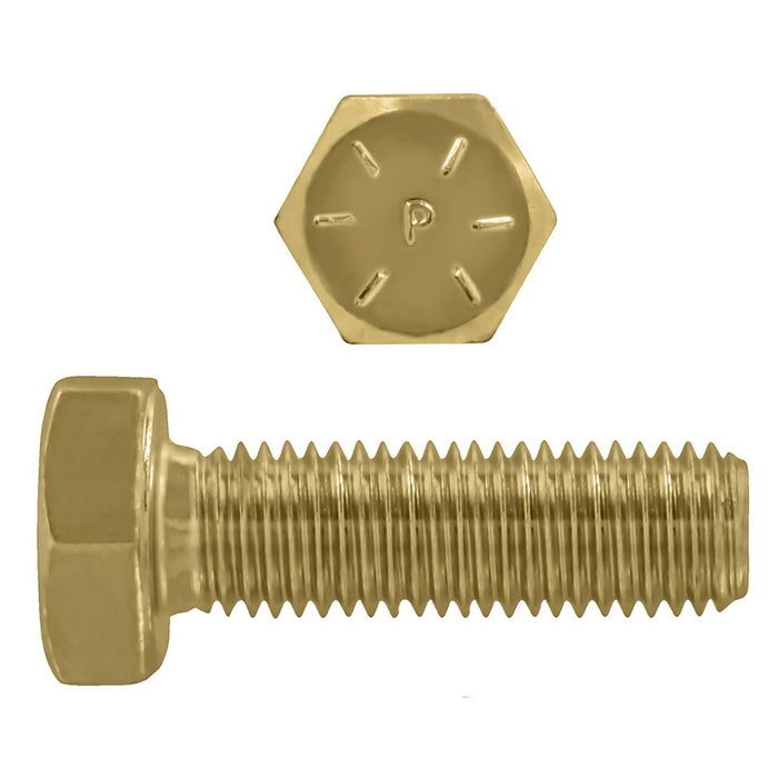 H. Paulin (680) B079-625 Paulin 9/16"-12 x 1-1/4" Hex Head Cap Screws Grade 8 UNC Zinc-Yellow FT 300 Pcs