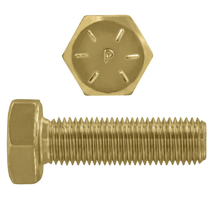 H. Paulin (680) B079-847 Paulin 1-1/8"-7 x 3" Hex Head Cap Screws Grade 8 UNC Zinc-Yellow FT 30 Pcs