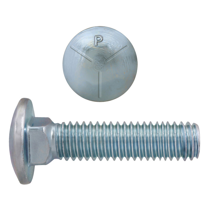 H. Paulin 131-588 Paulin 1/2"-13 x 2-1/2" Carriage Bolts Zinc Grade 5 UNC FT 50 Pcs