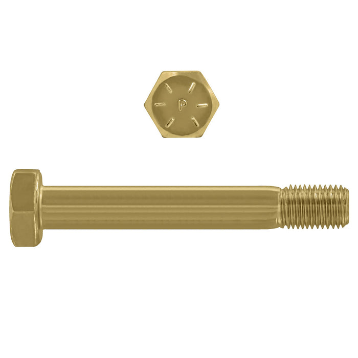 H. Paulin B079-860 Paulin 1-1/8"-7 x 8" Hex Head Cap Screws Grade 8 UNC Zinc-Yellow PT 15 Pcs