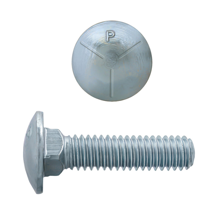 H. Paulin (680) 131-444 Paulin 5/16"-18 x 1" Carriage Bolts Zinc Grade 5 UNC FT 100 Pcs