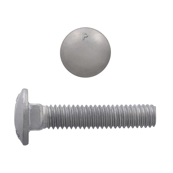 H. Paulin (680) 852-309 Paulin 1/4"-20 x 1" Carriage Bolts Galvanized Grade 2 UNC FT 100 Pcs