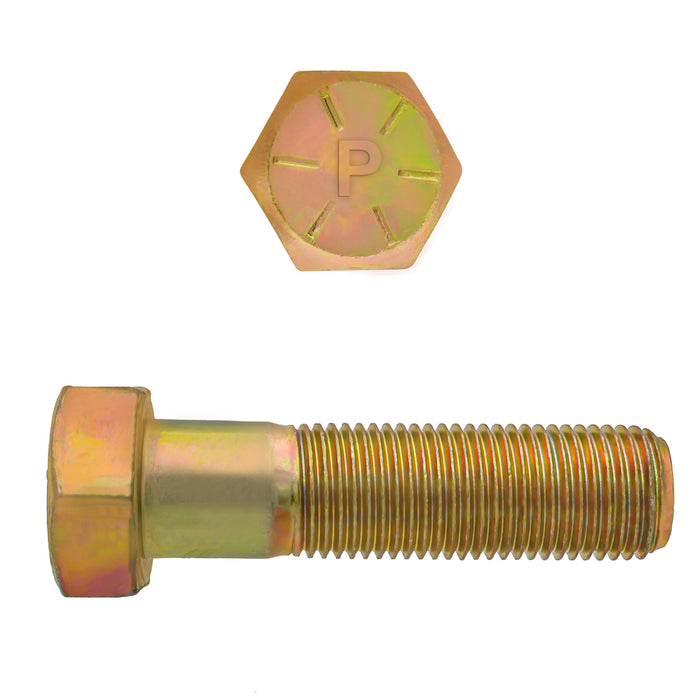 H. Paulin (680) B080-495 Paulin 3/8"-24 x 1-3/4" Hex Head Cap Screws Grade 8 UNF Zinc-Yellow PT 600 Pcs