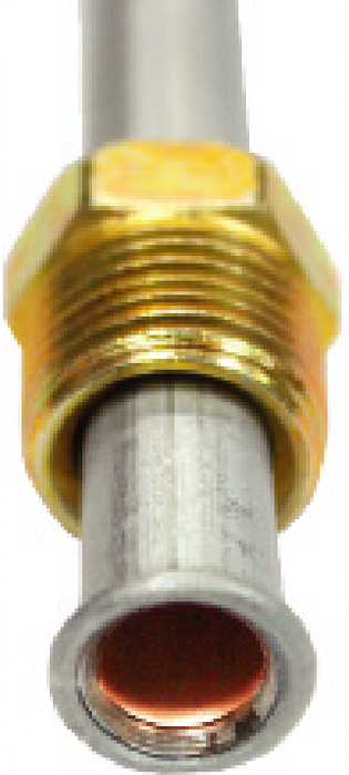 FMSI (450) K508 5/16" O.D. Invert Flare Silver Zinc Hydraulic Line With 1/2" - 20 Tube Nuts (8")