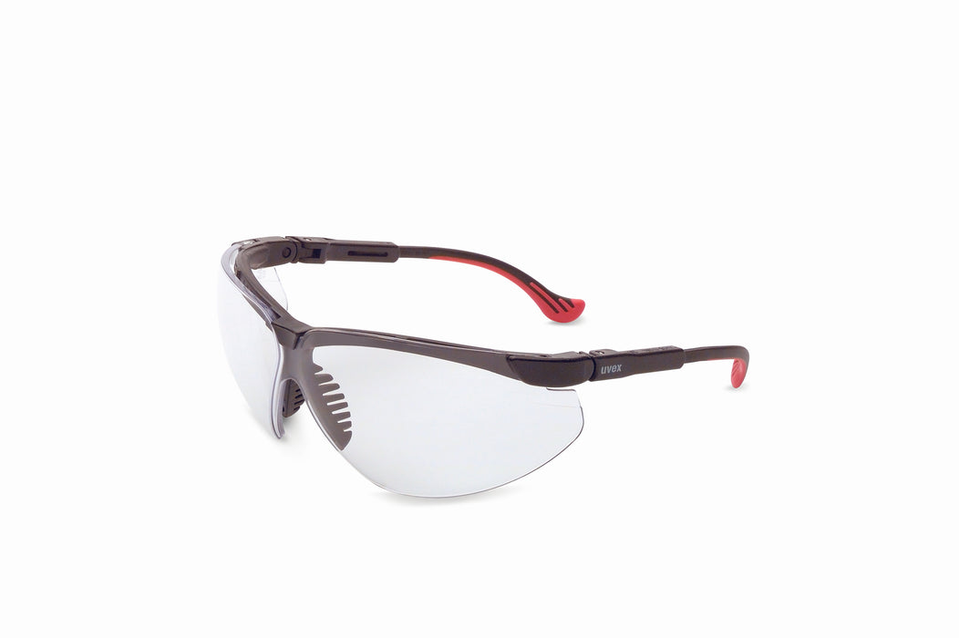 North Safety (399) S3300 Honeywell Uvex Genesis XC Red/White/Blue Safety Glasses With Clear Anti-Scratch/Hard Coat Lens