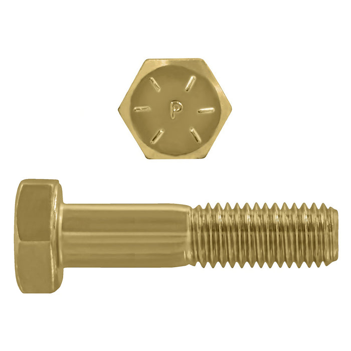 H. Paulin 079-541 Paulin 7/16"-14 x 2" Hex Head Cap Screws Grade 8 UNC Zinc-Yellow PT 50 Pcs