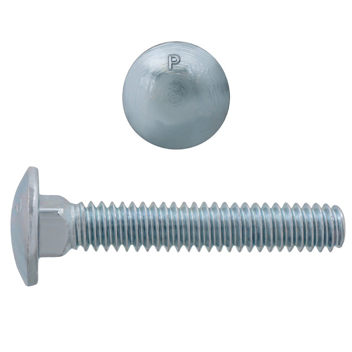 H. Paulin (680) 129-313 Paulin 1/4"-20 x 1-1/2" Carriage Bolts Zinc Grade 2 UNC FT 100 Pcs