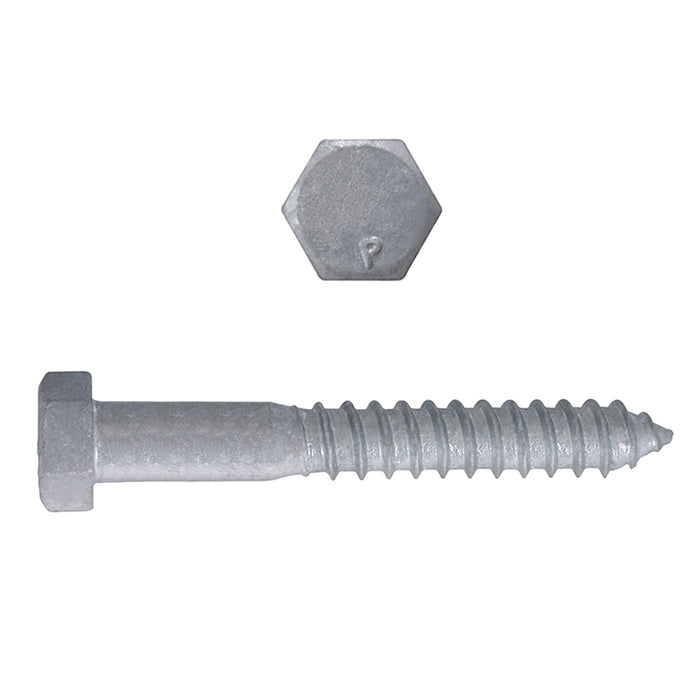 H. Paulin 854-316 Paulin 1/4" x 2" Hex Lag Bolts Steel Galvanized 100 pcs