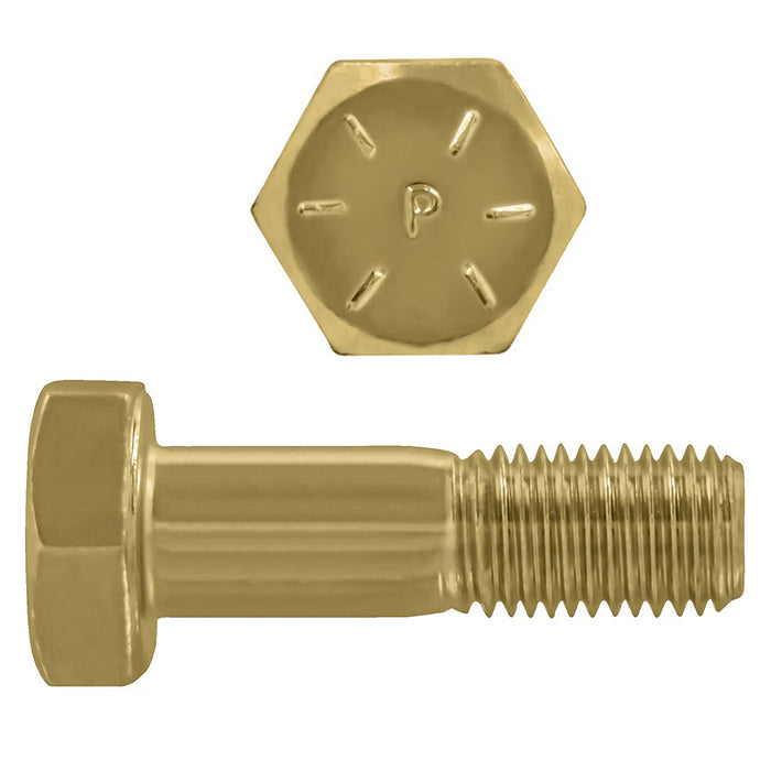 H. Paulin (680) B079-767 Paulin 7/8"-9 x 3-1/4" Hex Head Cap Screws Grade 8 UNC Zinc-Yellow PT 50 Pcs