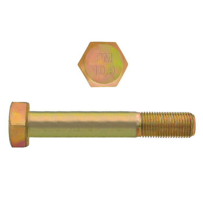 H. Paulin (680) 613-513 Paulin M18-2.50 x 130mm Metric Hex Head Cap Screws CL 10.9 Coarse Zinc-Yellow DIN931 PT 25 Pcs