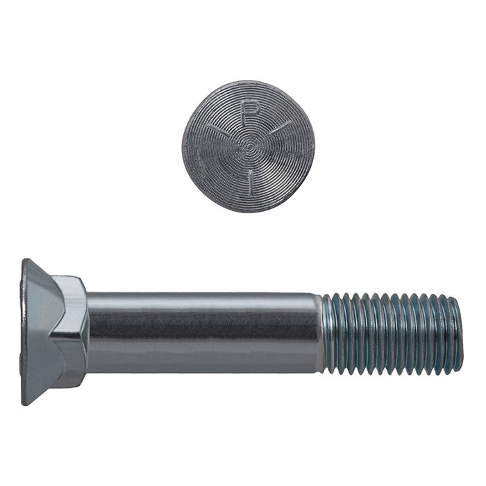 H. Paulin 133-677 Paulin 5/8"-11 x 2-1/2" Flat No.3 Head Plow Bolts Steel Zinc Grade 5 UNC PT 25 pcs