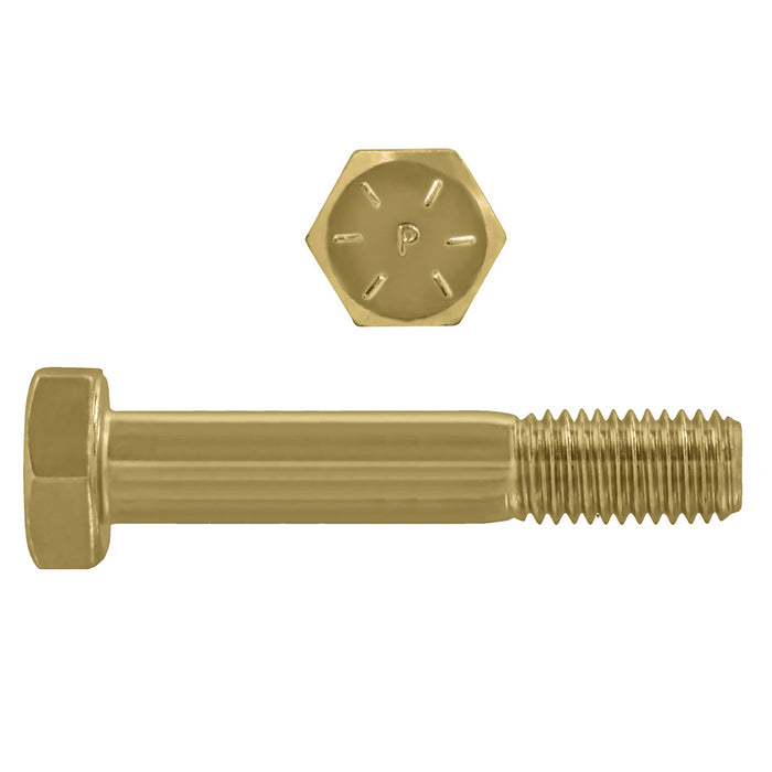 H. Paulin B079-550 Paulin 7/16"-14 x 4-1/2" Hex Head Cap Screws Grade 8 UNC Zinc-Yellow PT 175 Pcs