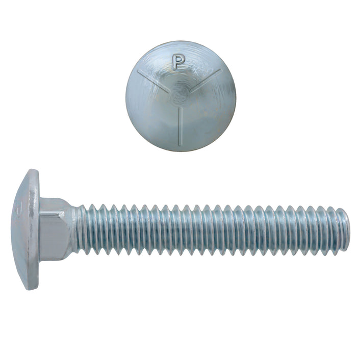 H. Paulin 131-313 Paulin 1/4"-20 x 1-1/2" Carriage Bolts Zinc Grade 5 UNC FT 100 Pcs
