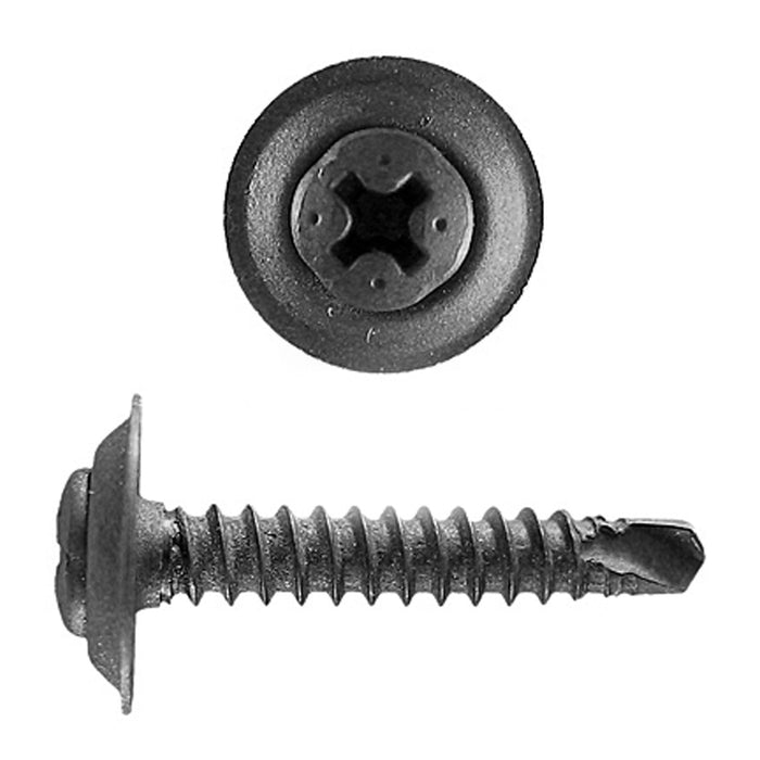 H. Paulin 229-987 Papco No.8 x 3/4" Oval P SEMS Tapping Screws Black Oxide 50Pcs