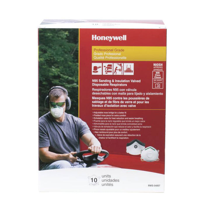 North Safety (399) RWS-54007 Honeywell Saf-T-Fit Plus N95 Disposable Respirator with Exhalation Valve, 10 Per Box (RWS-54007)