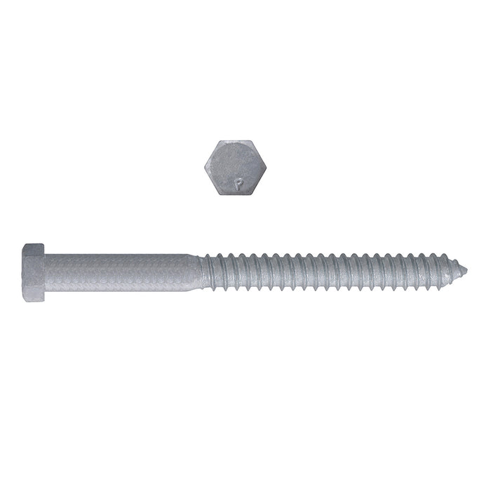 H. Paulin 854-504 Paulin 3/8" x 4" Hex Lag Bolts Steel Galvanized 100 pcs