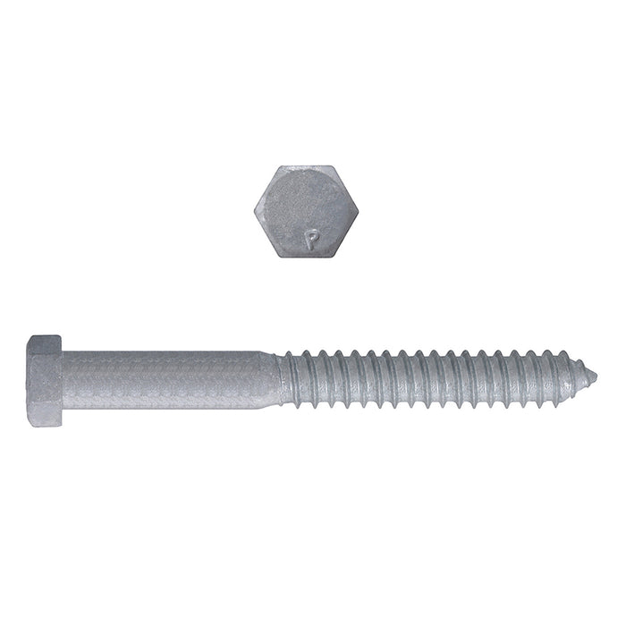 H. Paulin B854-596 Paulin 1/2" x 5" Hex Lag Bolts Steel Galvanized 125 pcs