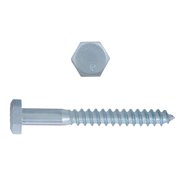 H. Paulin (680) 135-316 Paulin 1/4" x 2" Hex Lag Bolts Steel Zinc 100 pcs