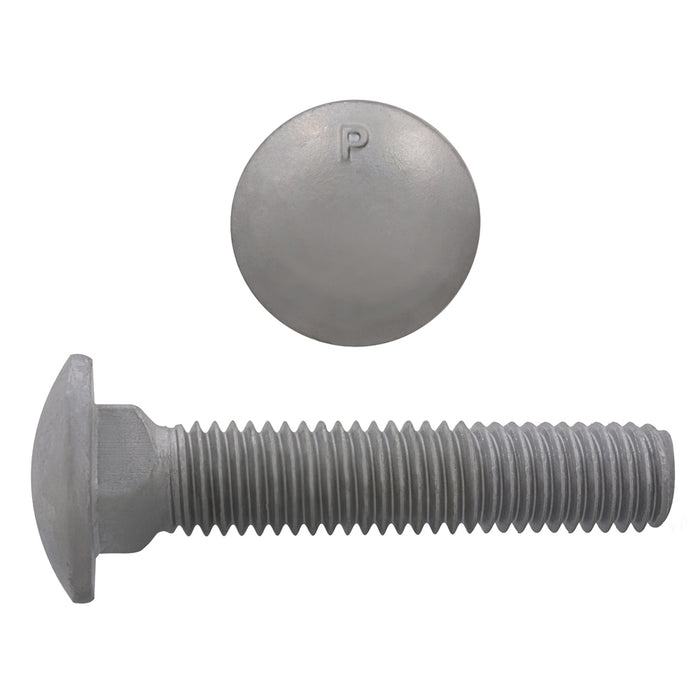 H. Paulin (680) 852-685 Paulin 5/8"-11 x 5" Carriage Bolts Galvanized Grade 2 UNC FT 25 Pcs