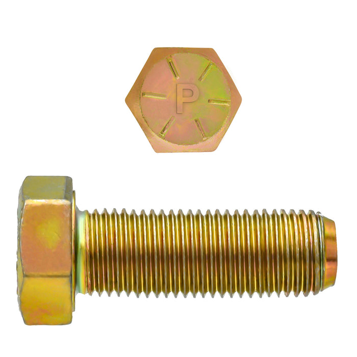 H. Paulin (680) B080-845 Paulin 1-1/8"-12 x 2-1/2" Hex Head Cap Screws Grade 8 UNF Zinc-Yellow FT 35 Pcs