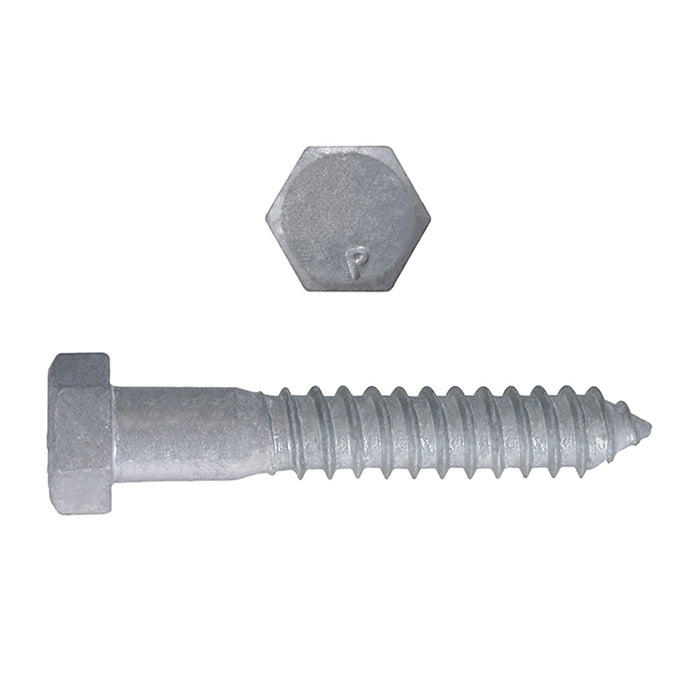 H. Paulin 854-451 Paulin 5/16" x 2" Hex Lag Bolts Steel Galvanized 100 pcs