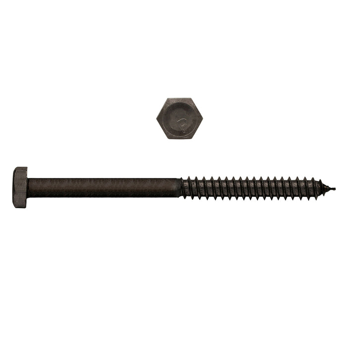 H. Paulin B134-599 Paulin 1/2" x 6" Hex Lag Bolts Steel Bare Metal 125 pcs