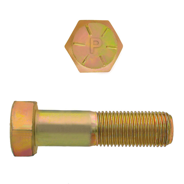 H. Paulin (680) B080-496 Paulin 3/8"-24 x 2" Hex Head Cap Screws Grade 8 UNF Zinc-Yellow PT 550 Pcs