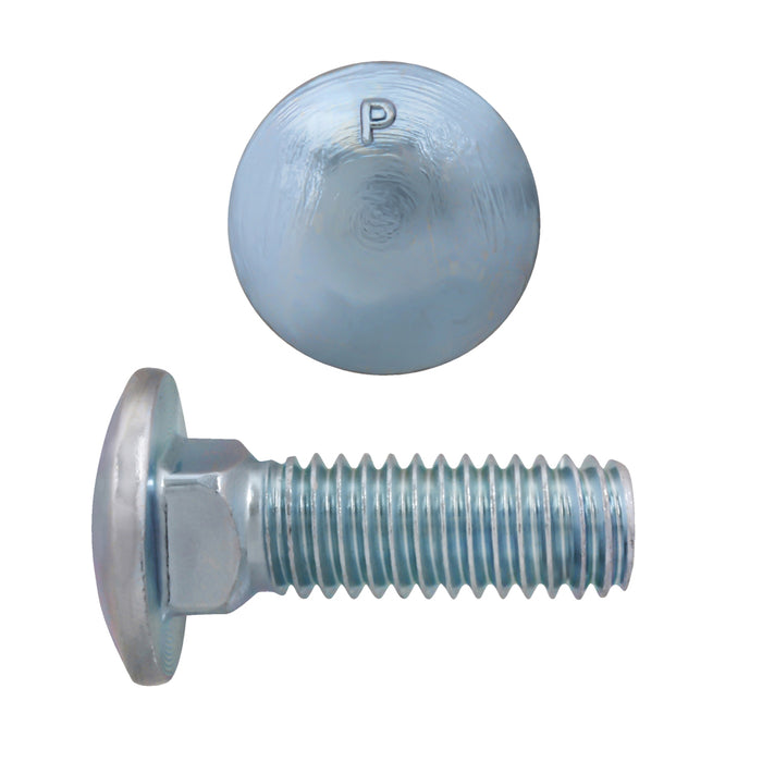 H. Paulin (680) B129-489 Paulin 3/8"-16 x 1" Carriage Bolts Zinc Grade 2 UNC FT 750 Pcs