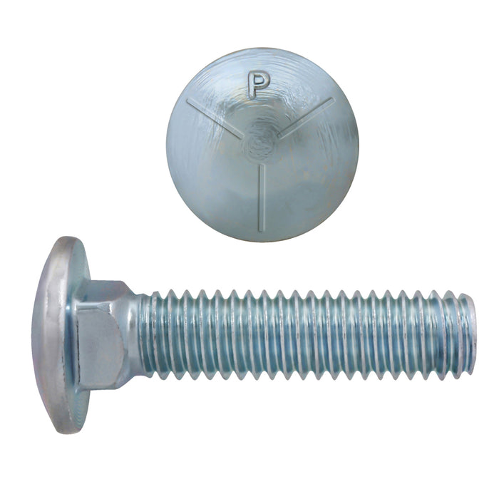 H. Paulin 131-541 Paulin 7/16"-14 x 2" Carriage Bolts Zinc Grade 5 UNC FT 50 Pcs